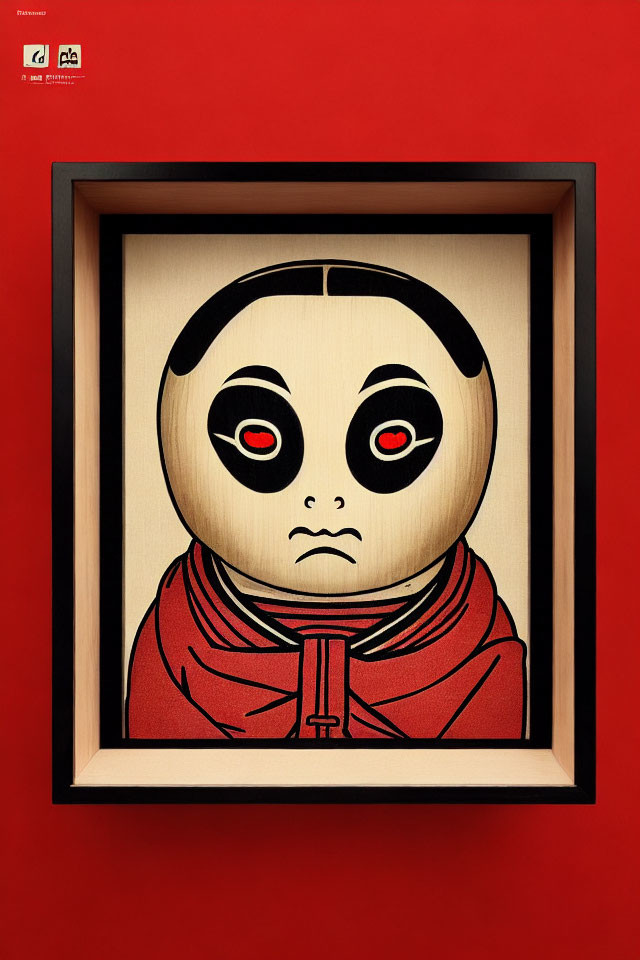 Stylized character illustration in red hoodie with large eyes