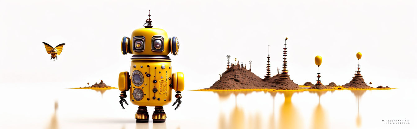 Robot with mustard