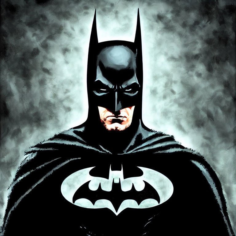 Detailed Batman Artwork with Iconic Black Costume