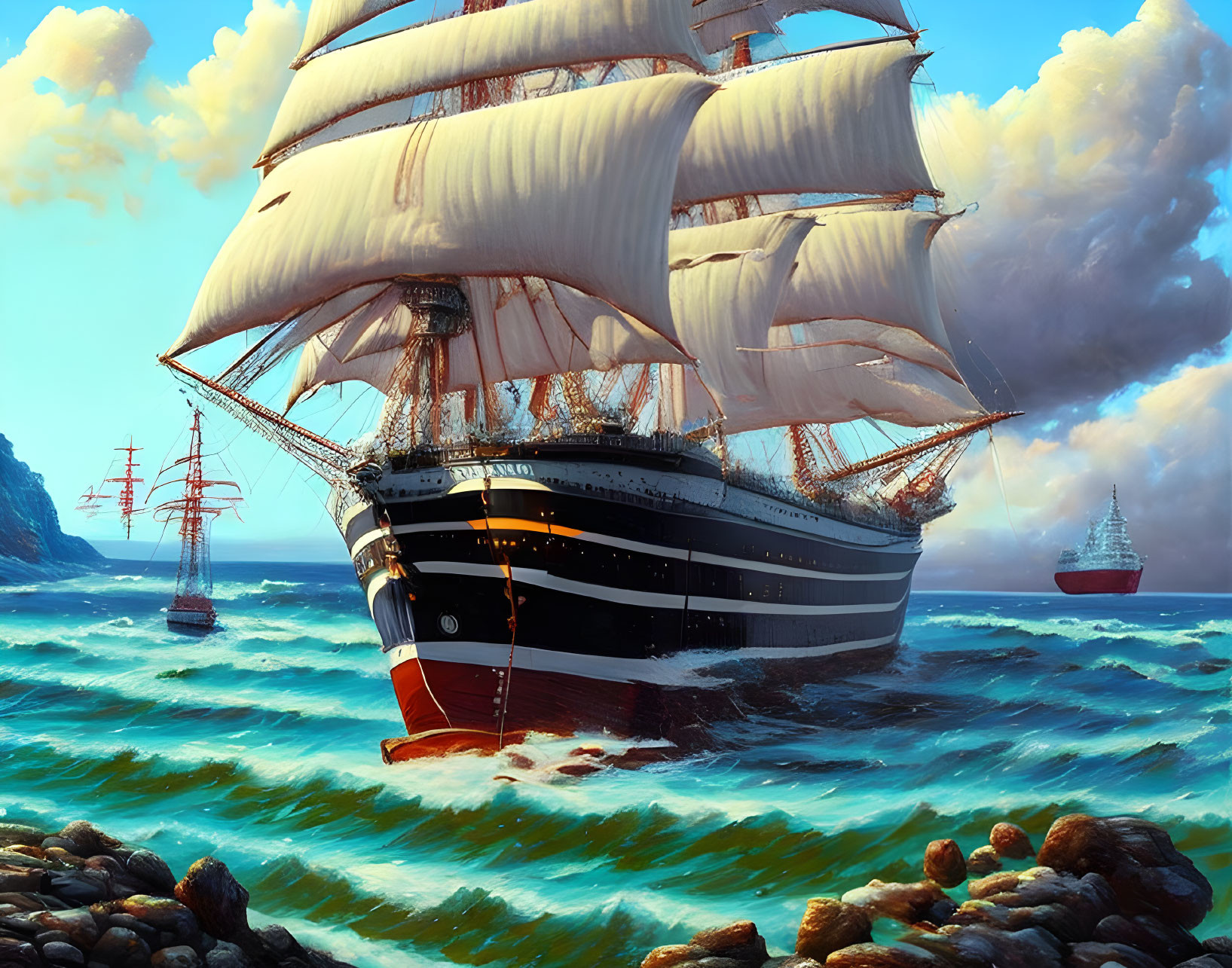 Sailor Ship in the Atlantic ocean
