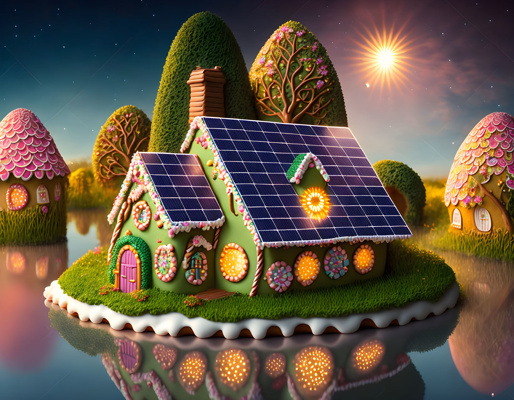 Solar gingerbread house