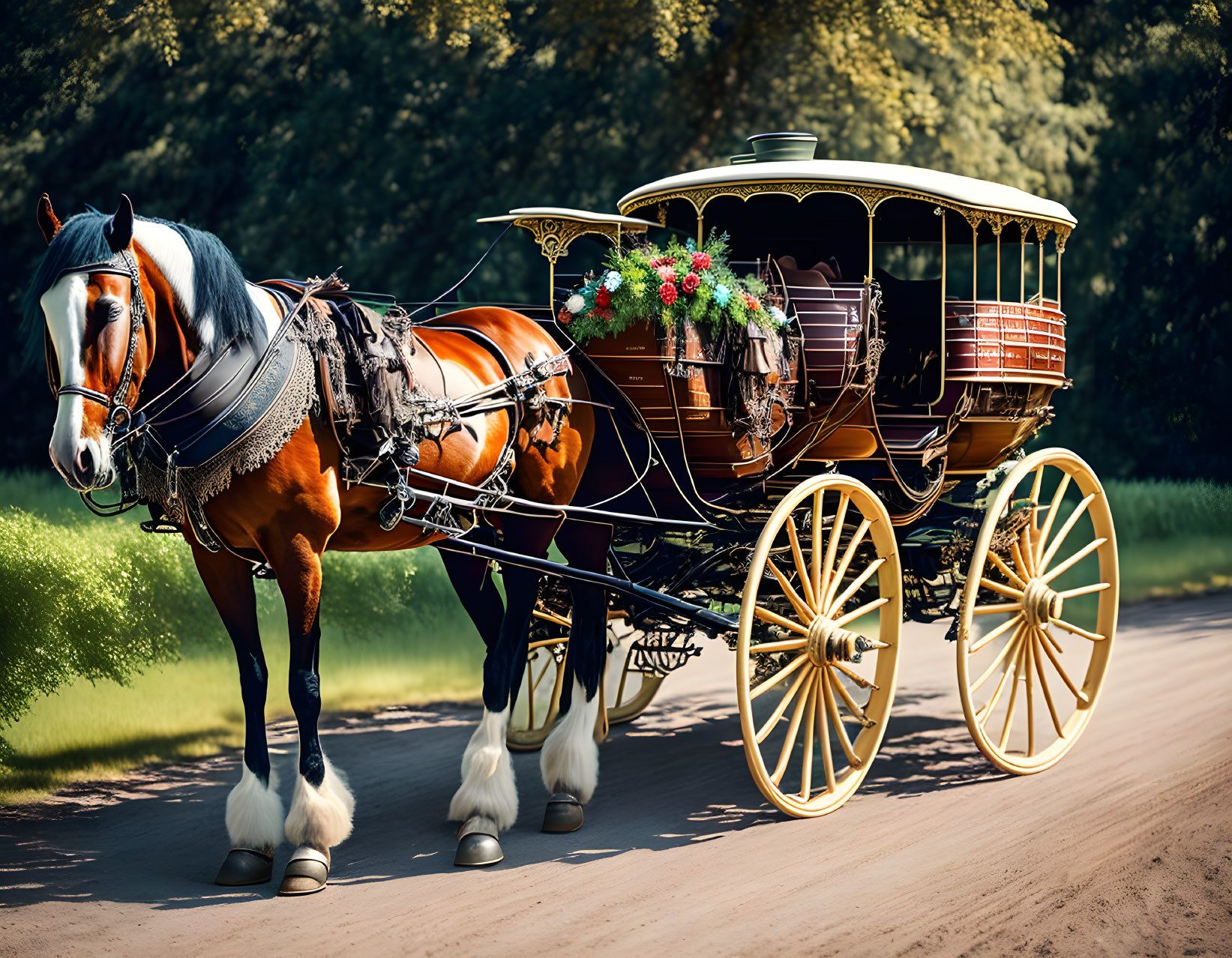 Horse-drawn stagecoach 