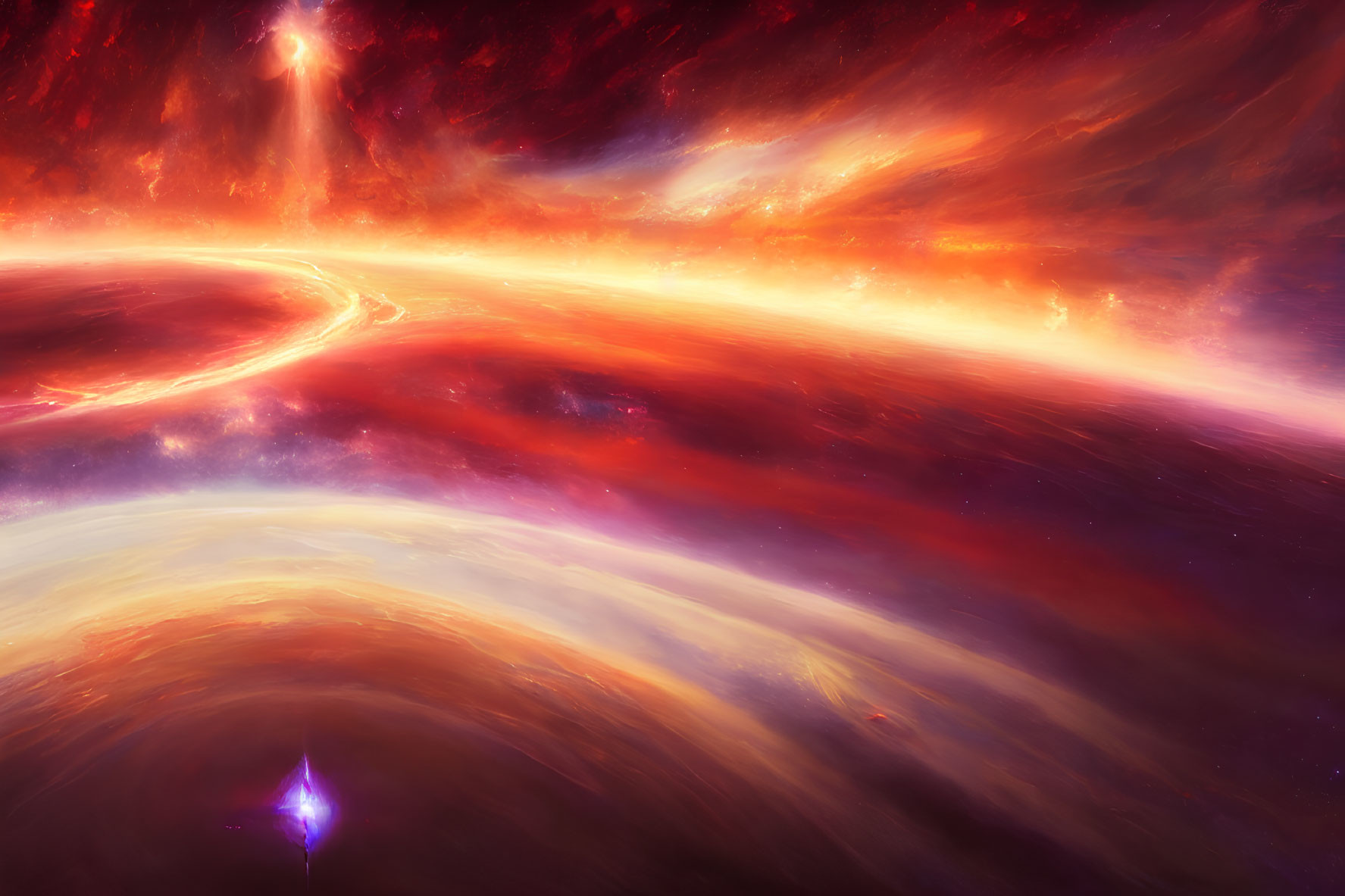 Swirling Cosmic Colors in Vibrant Space Scene