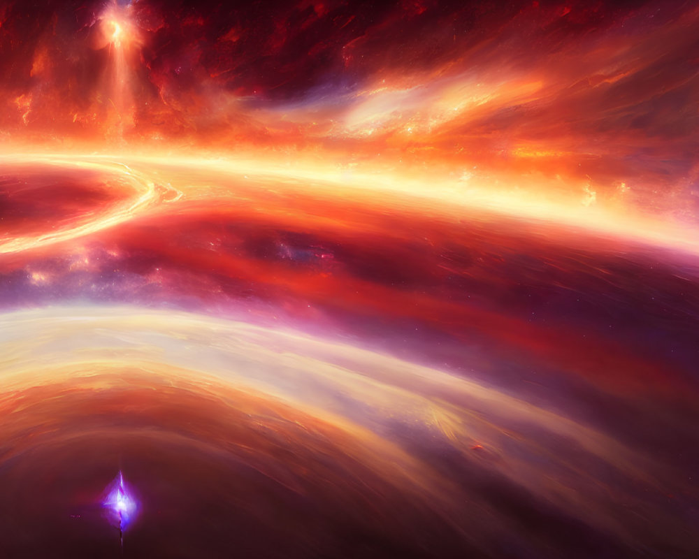 Swirling Cosmic Colors in Vibrant Space Scene