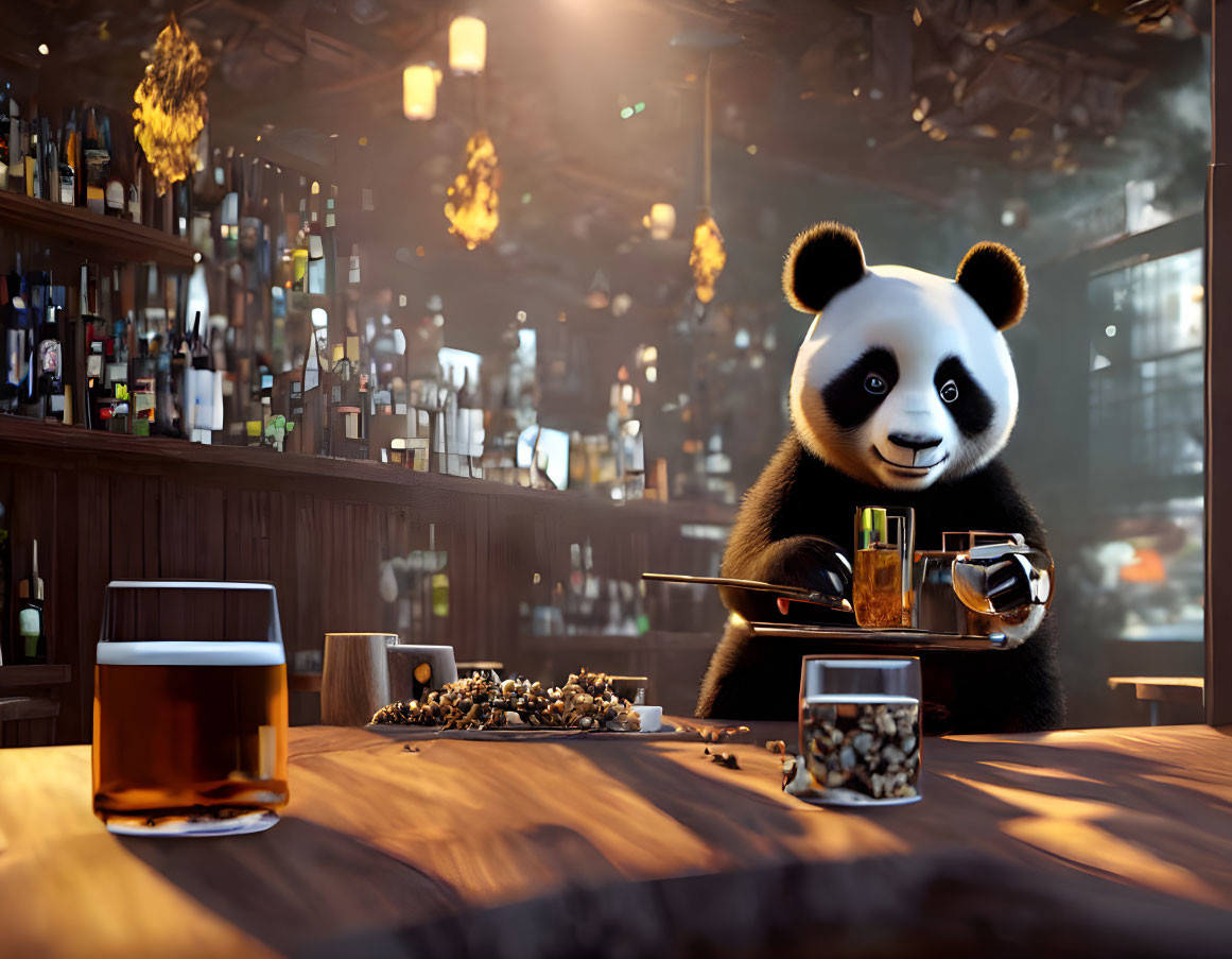 A Panda walks in to a bar...