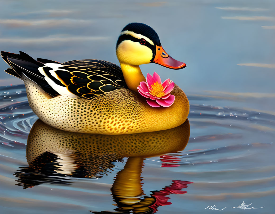 Duck With Flower