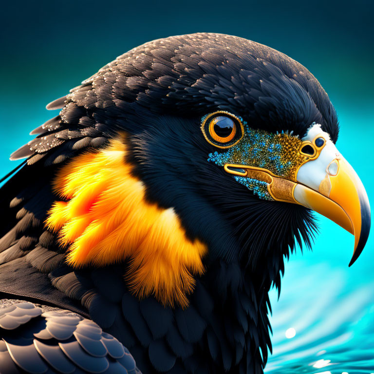 Vibrant Eagle Artwork with Detailed Feathers & Intense Eyes