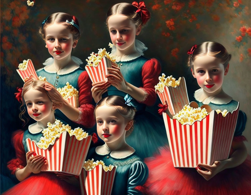 Ballerinas eating popcorn
