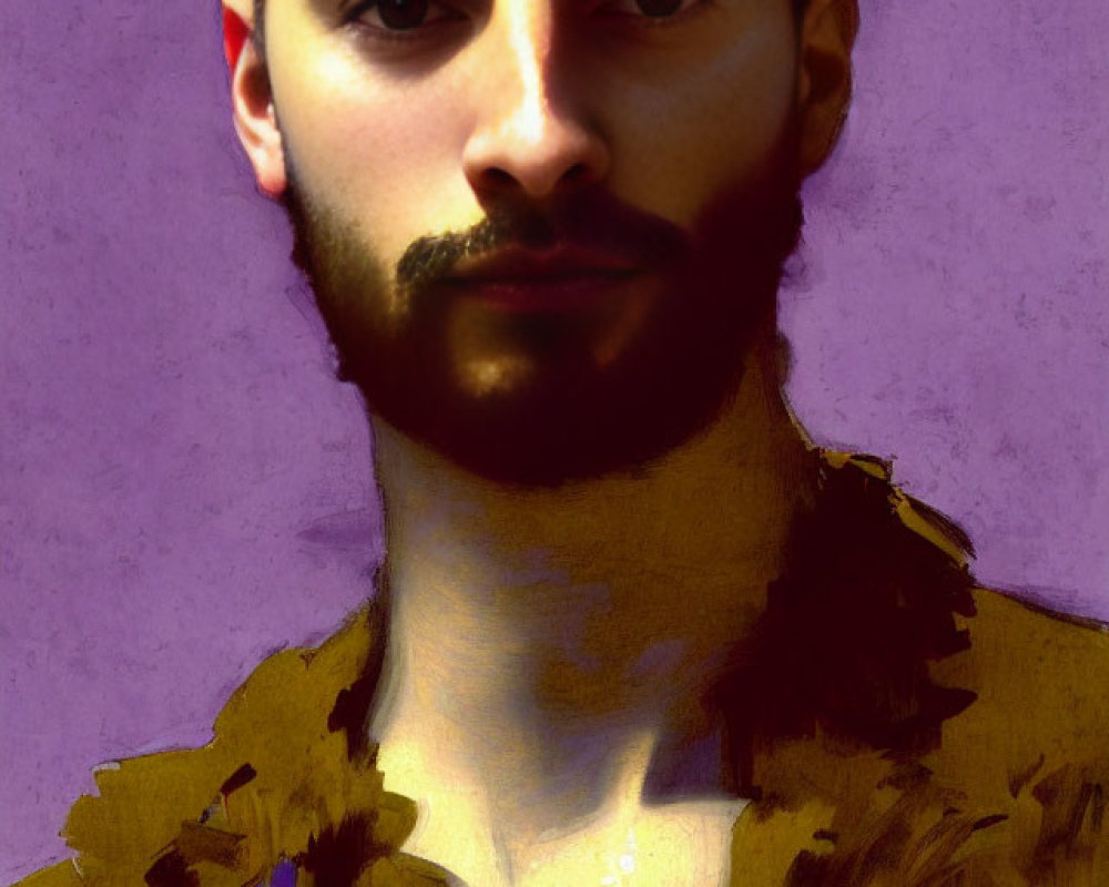 Digitally Altered Portrait: Modern Man Blended with Classical Painting