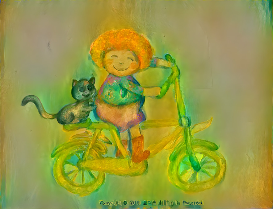 riding a bike with a cat