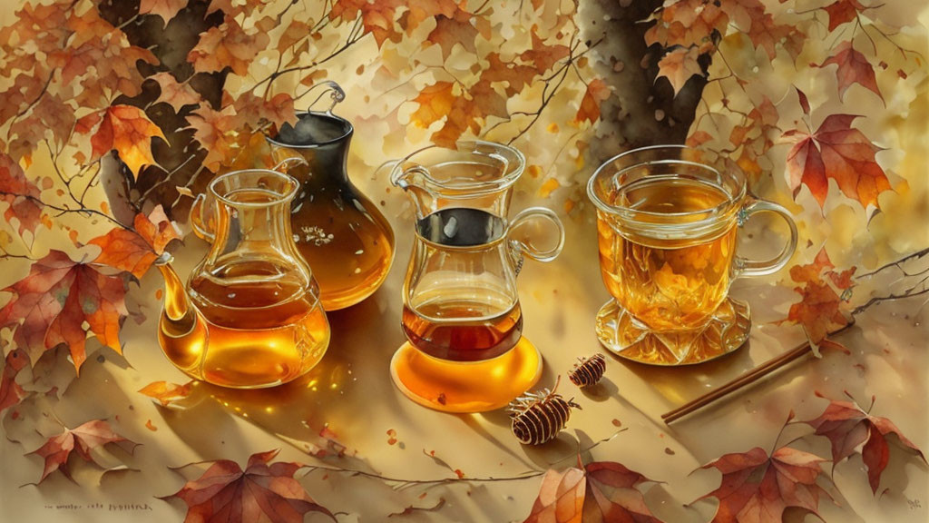 Autumn honey tea