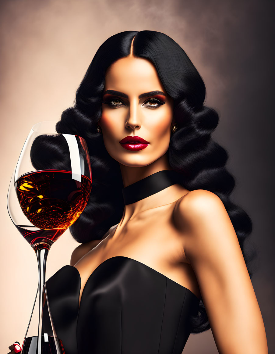 a woman with a glass of wine in her hands