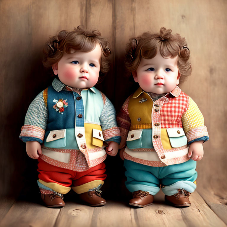 Chubby little twin boys