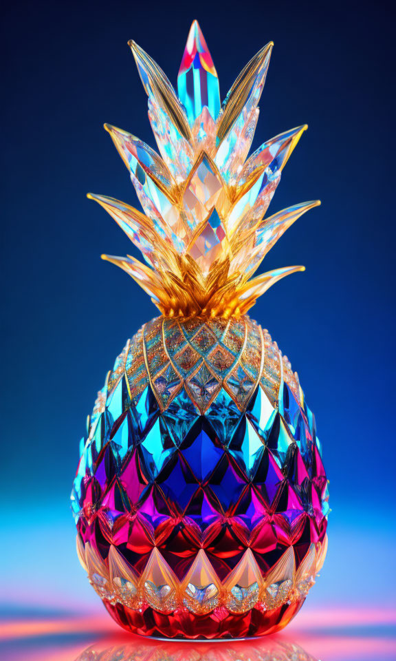 Crystal pineapple in the colors of the Russian