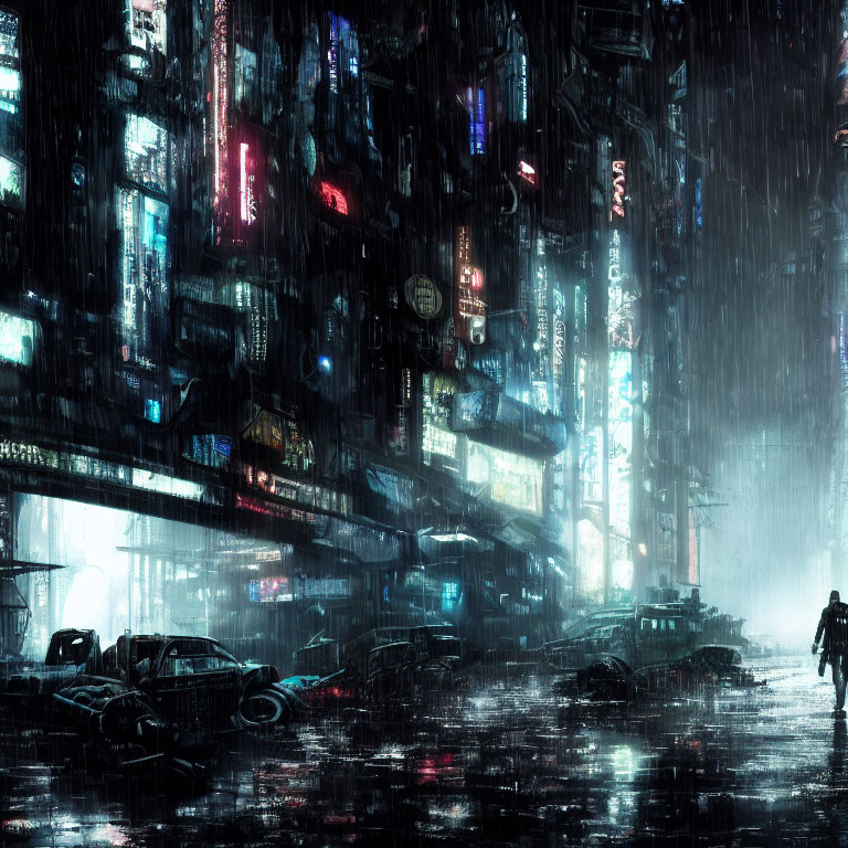 Rainy Day Blade Runner Style