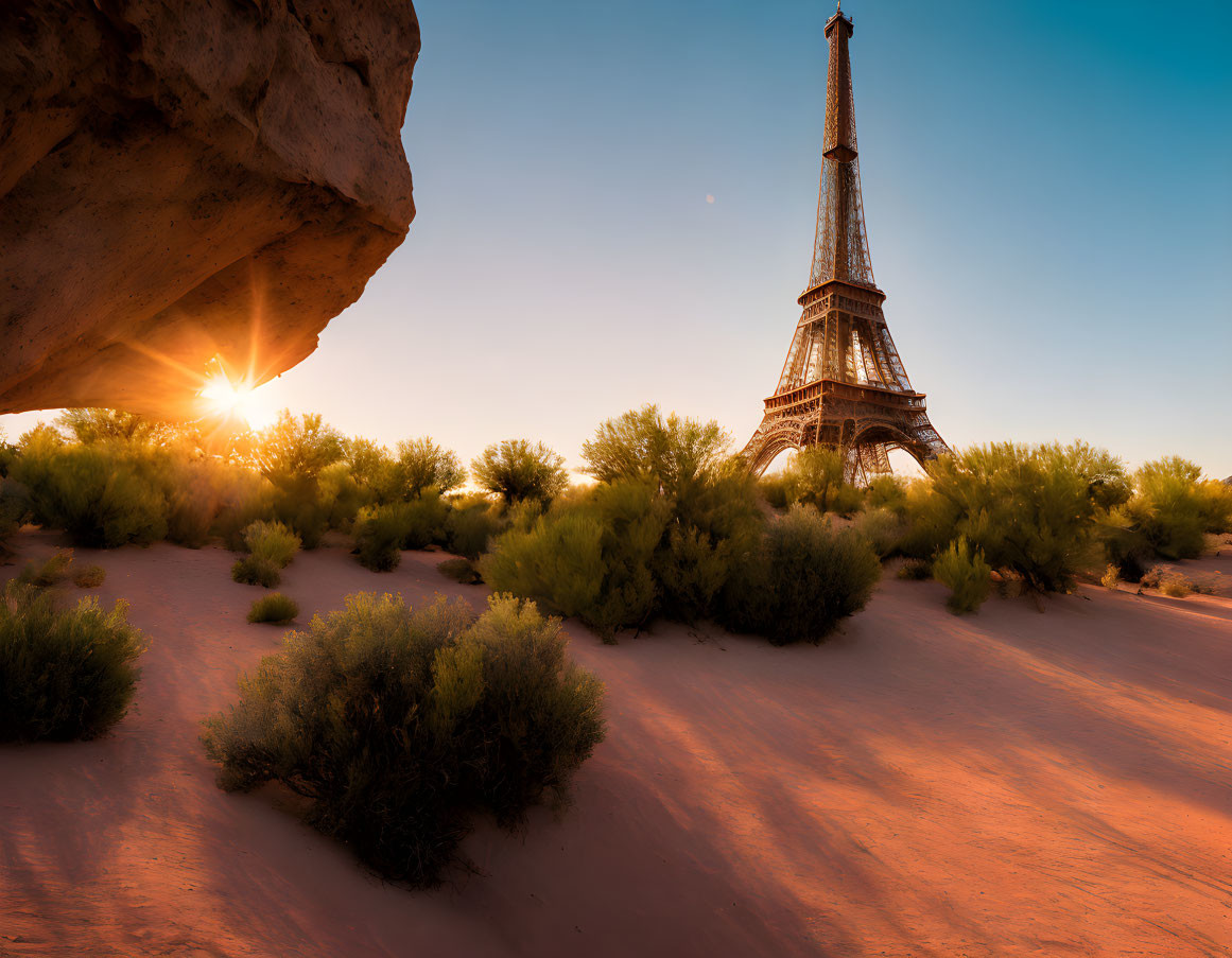   Eiffel tower in arizona desert