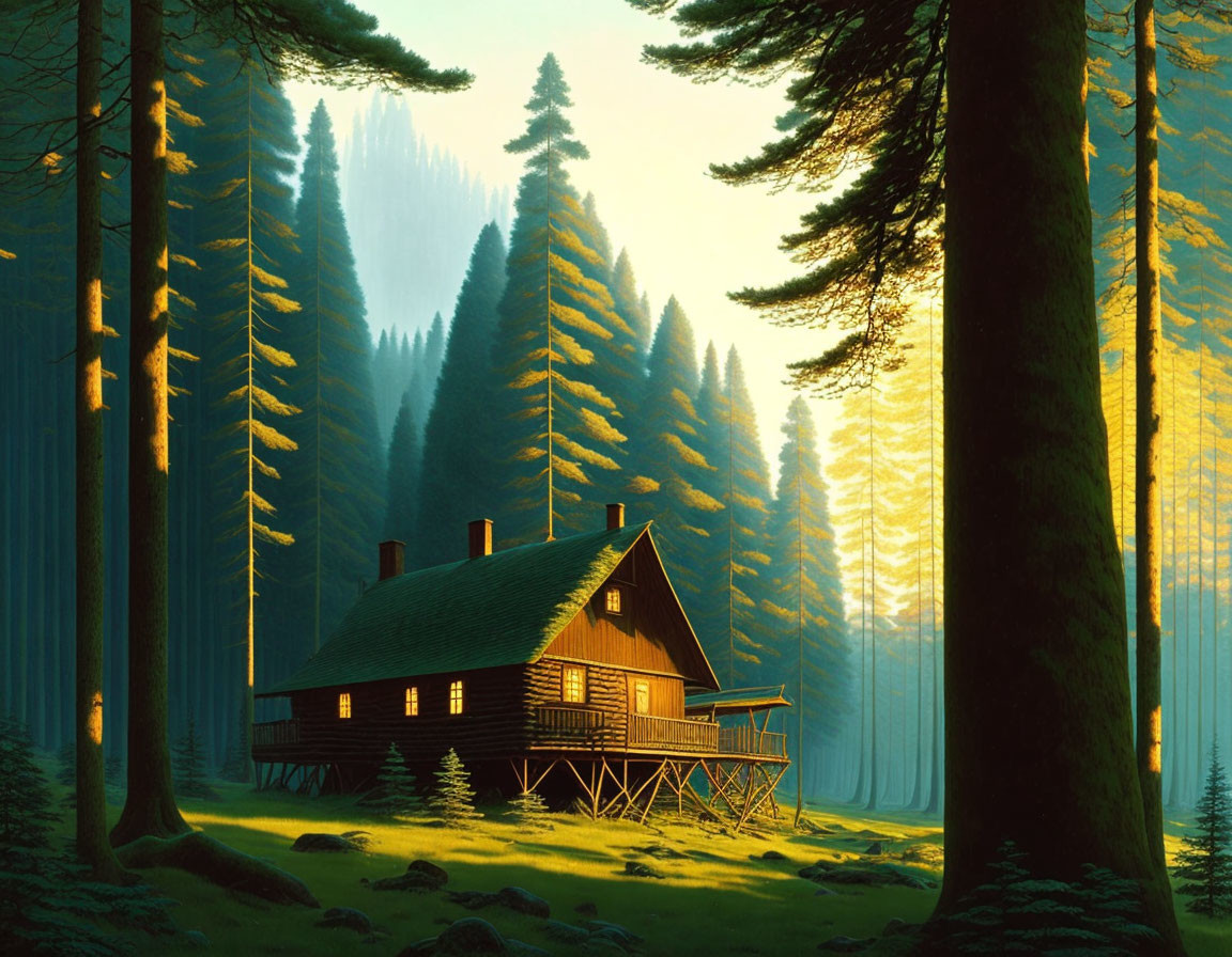 Cabin lost in the woods