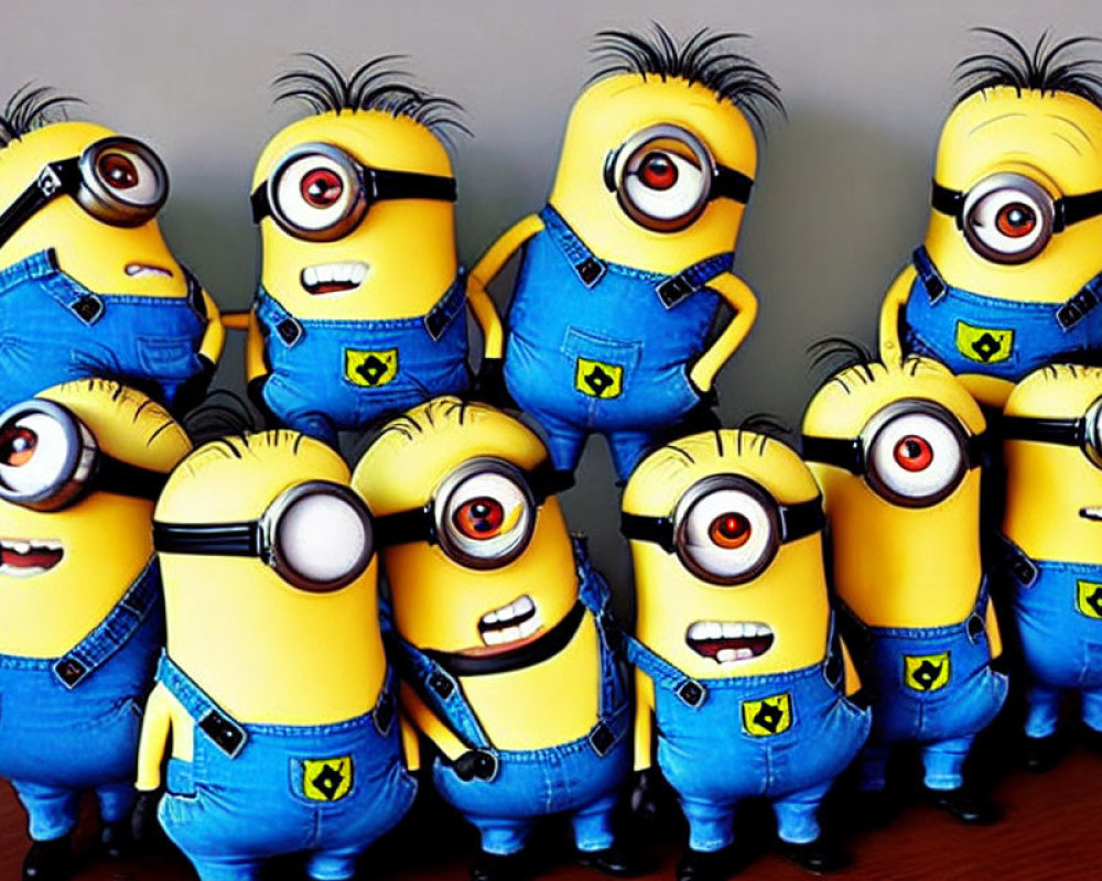 Assorted Minions Figures in Blue Overalls & Unique Poses