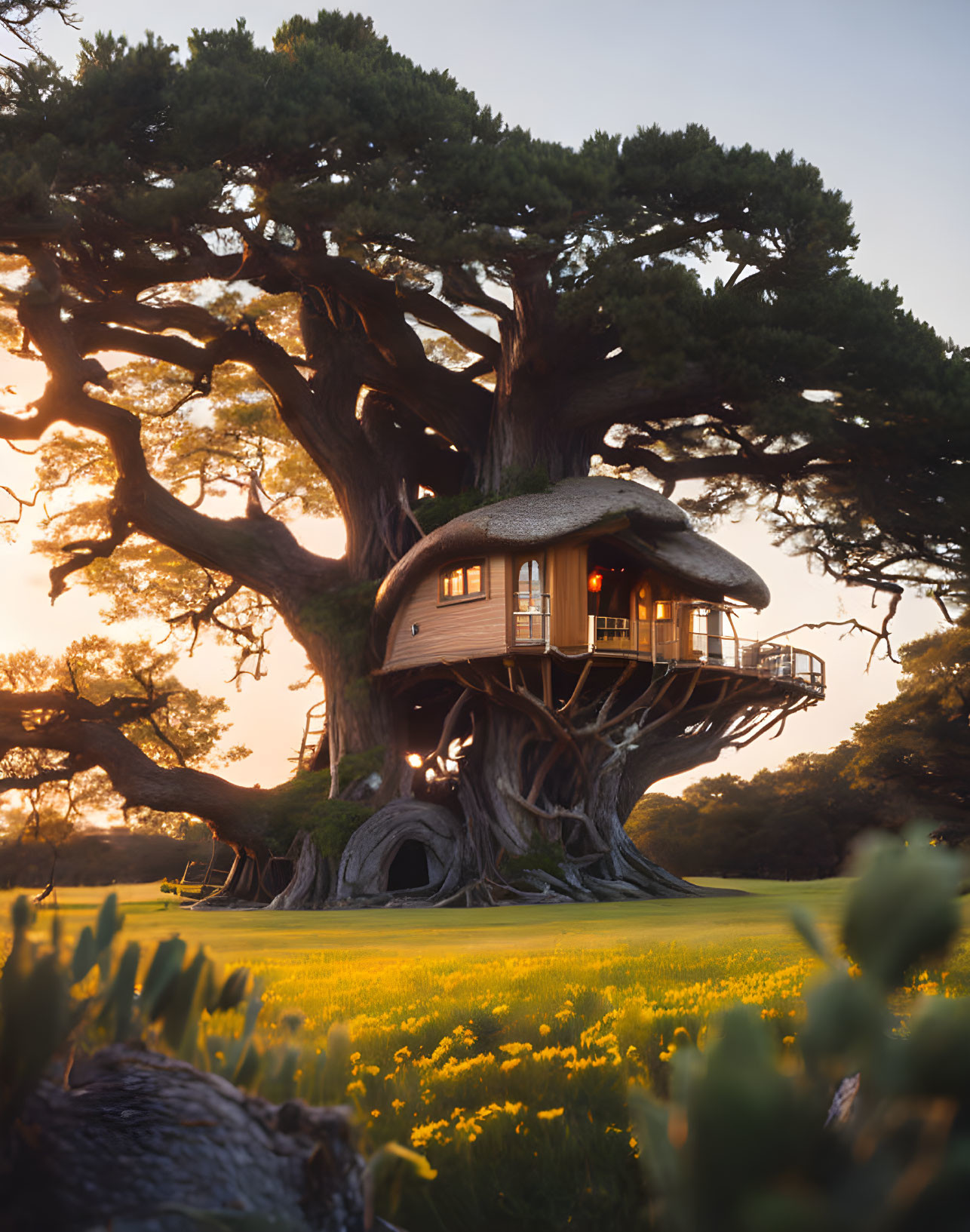 Big oak treehouse