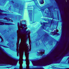 Futuristic Cyberpunk Cityscape with Neon Lights