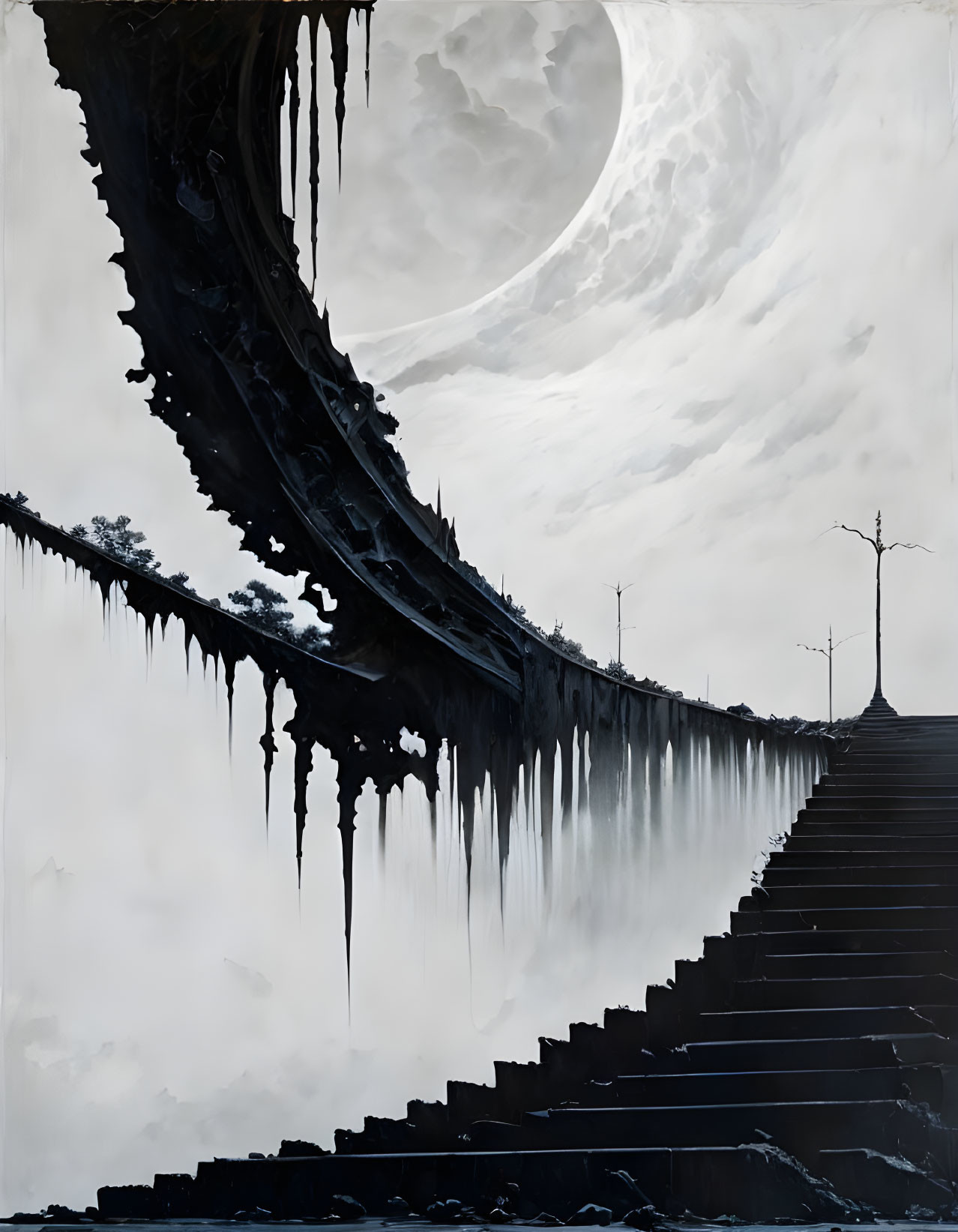 Stairway in black