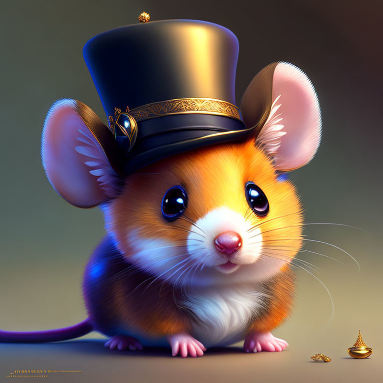 Stylized illustration of a mouse in a fancy top hat