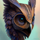 Vivid Eagle Head Digital Artwork with Intricate Patterns