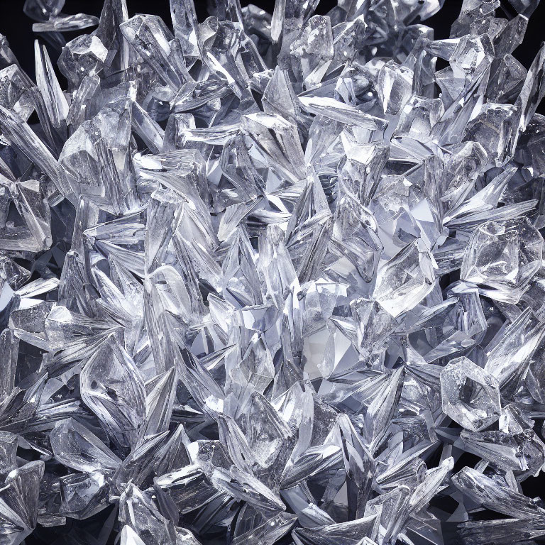Interlocking Translucent Crystals with Sharp Edges and Pointed Tips