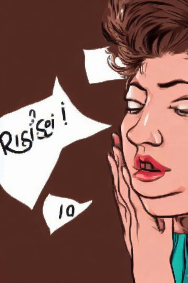 Surprised woman illustration with "Rút số!" speech bubble