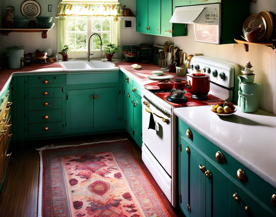 The kitchen of a 1950s American middle-class home.