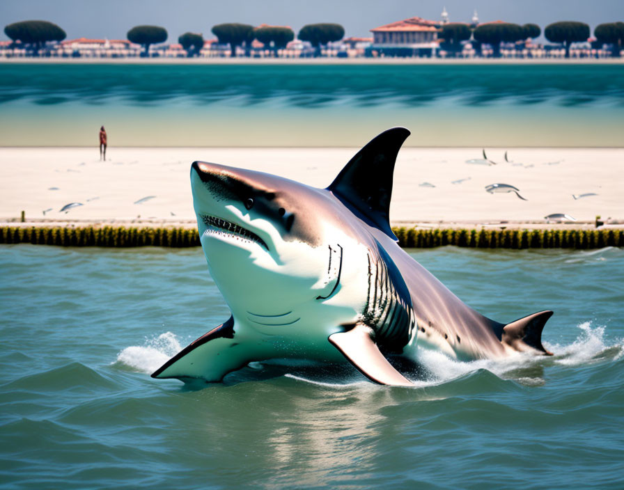 The white shark in the Venice lagoon