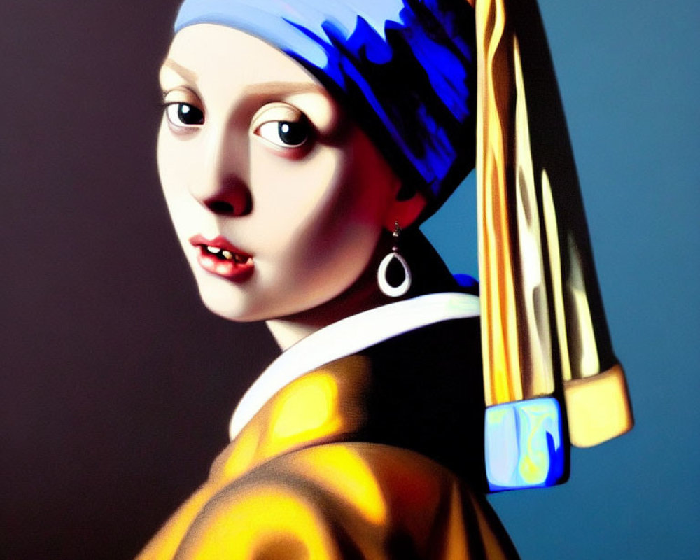 Digital Artwork: Modern twist on "Girl with a Pearl Earring