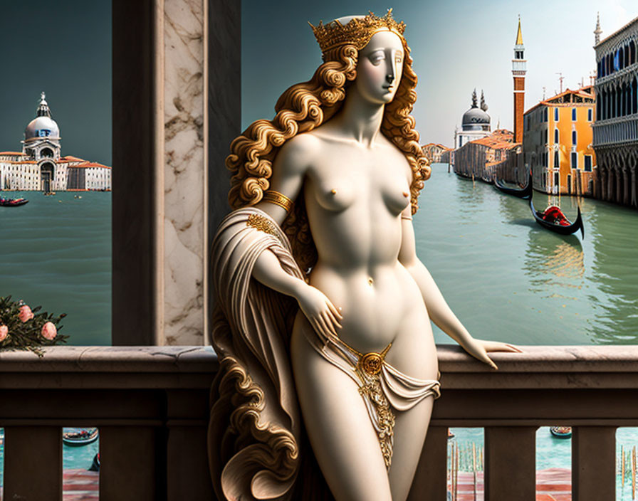Botticelli's Venus in miniskirt in Venice
