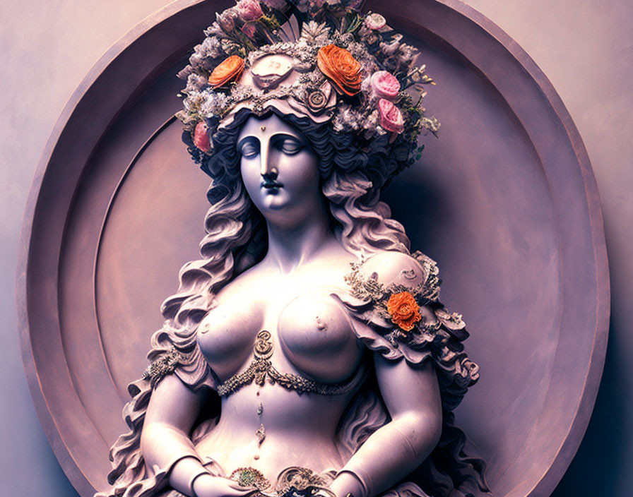 Venus de Milo dressed in flowers