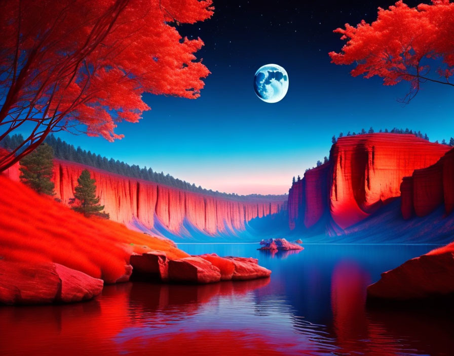 Blue Moon and Red River