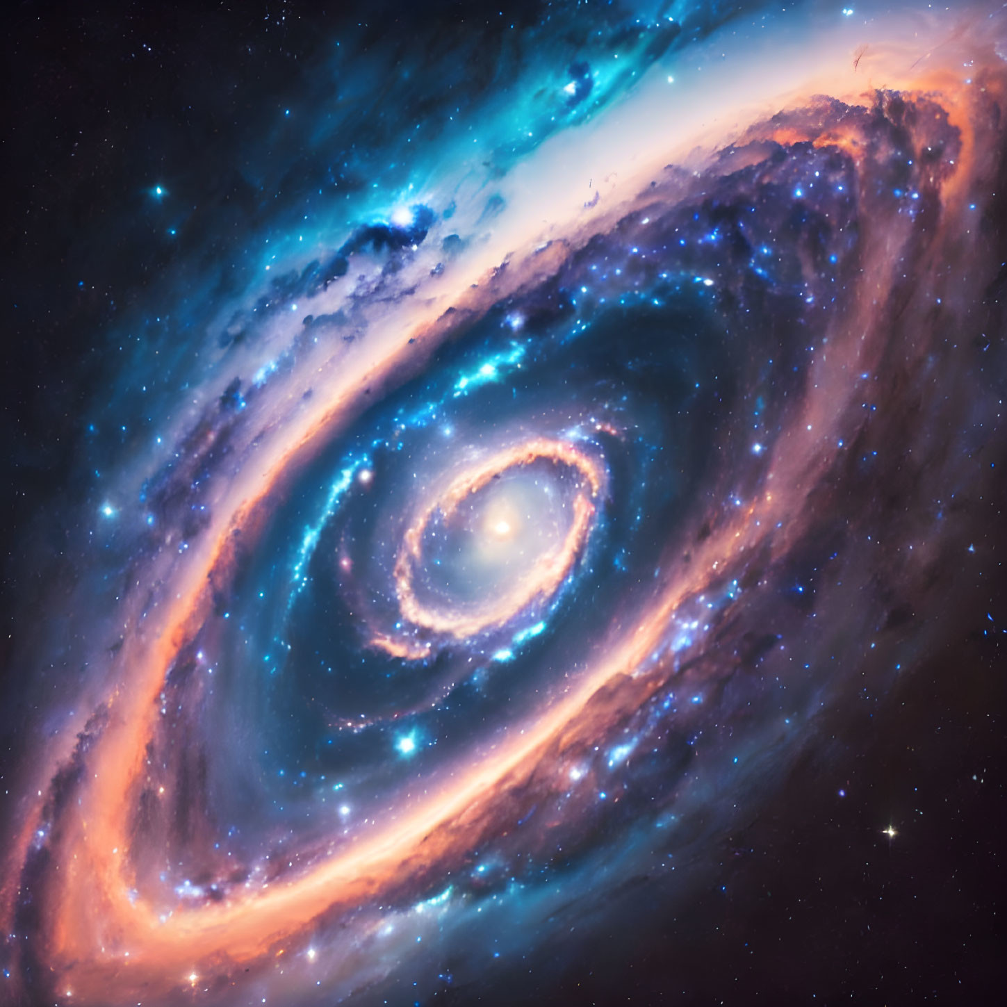 Spiral Galaxy with Swirling Arms and Bright Core in Deep Space
