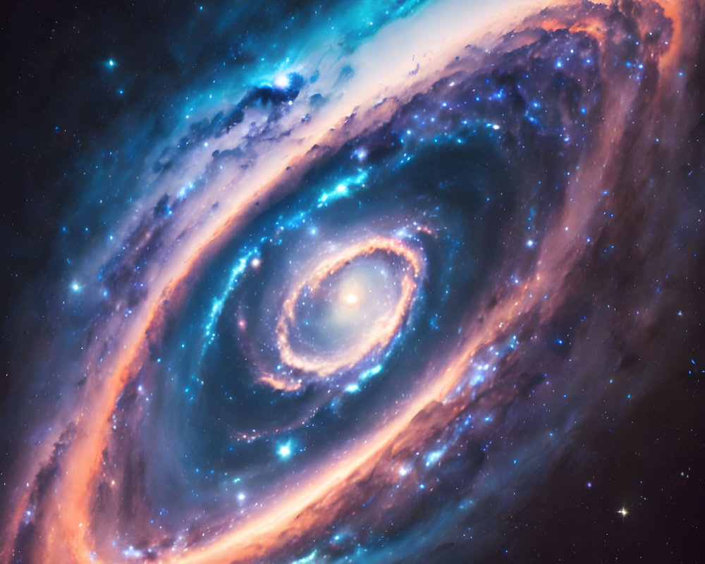 Spiral Galaxy with Swirling Arms and Bright Core in Deep Space