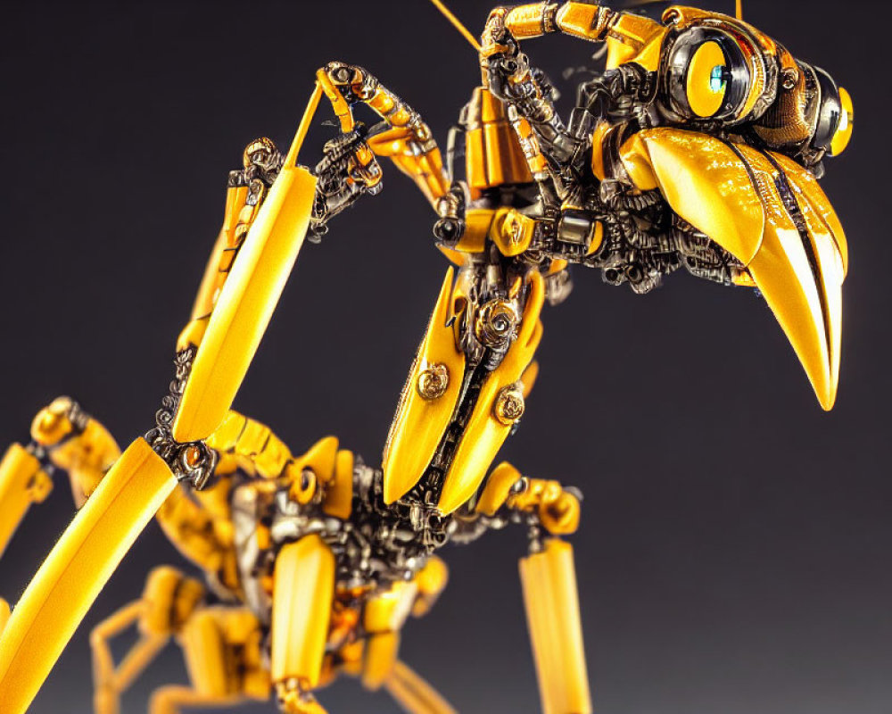 Detailed Mechanical Scorpion Model with Articulated Joints on Dark Background