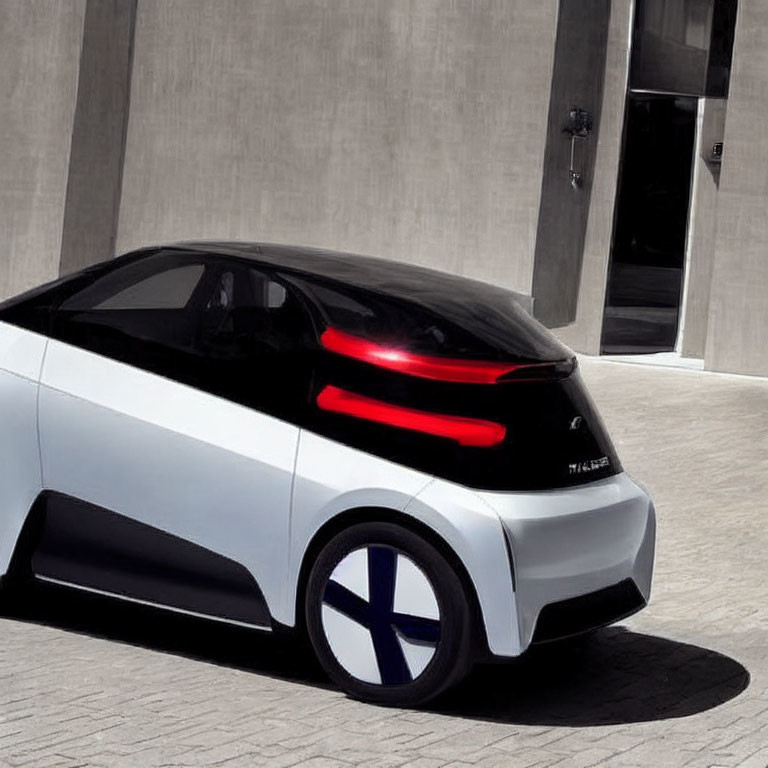 Compact Electric Car with Two-Tone Design & Futuristic Taillights