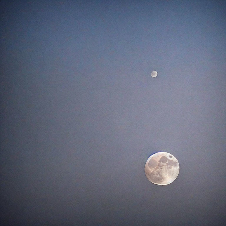 Full moon and celestial body in clear sky