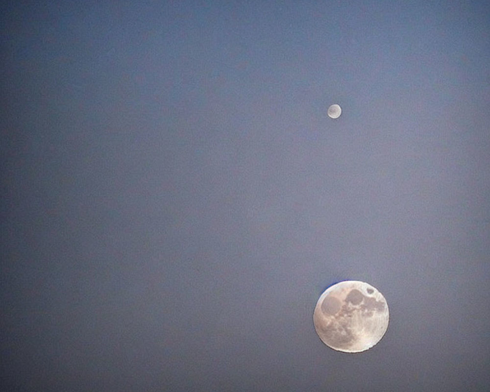 Full moon and celestial body in clear sky
