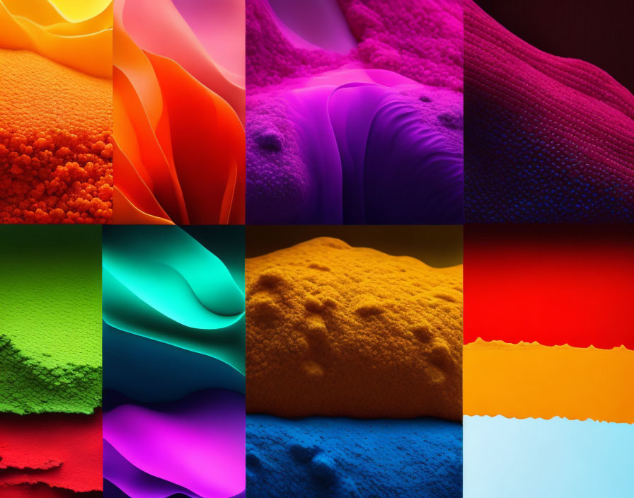 Nine Vibrant Gradient Texture Images in Various Colors