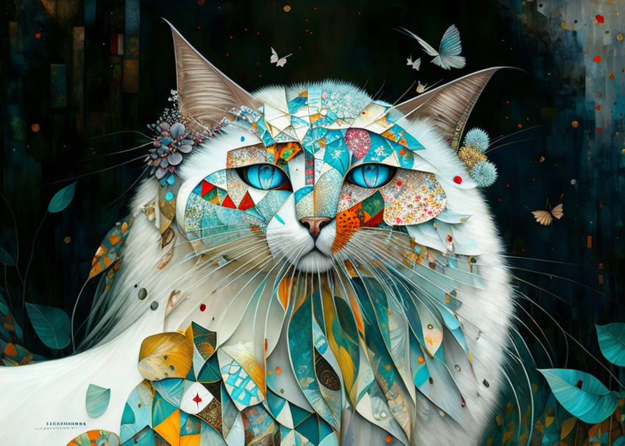 Cat in patchwork