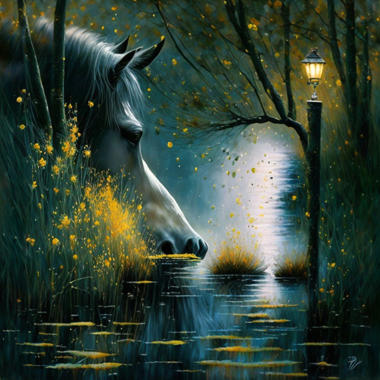 Horse at the water