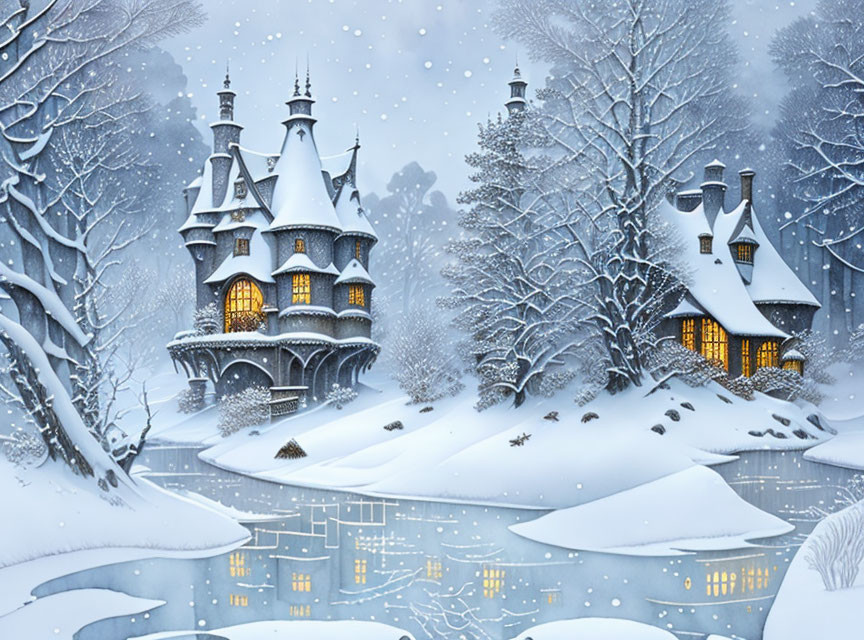 Castles with snow