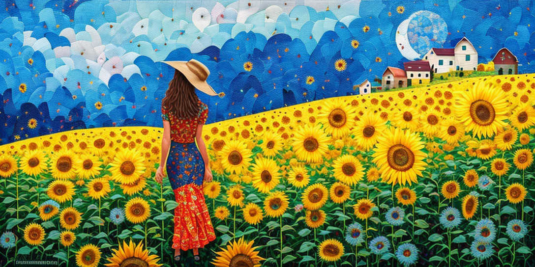 Through the sunflowers