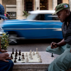 Elderly Men Playing Chess Intensely