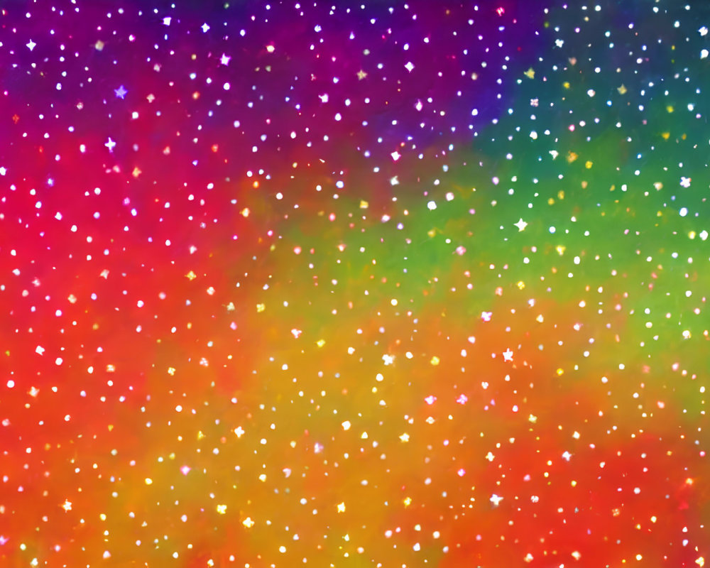 Colorful Gradient Background with Star-like Sparkles: Red, Green, Purple