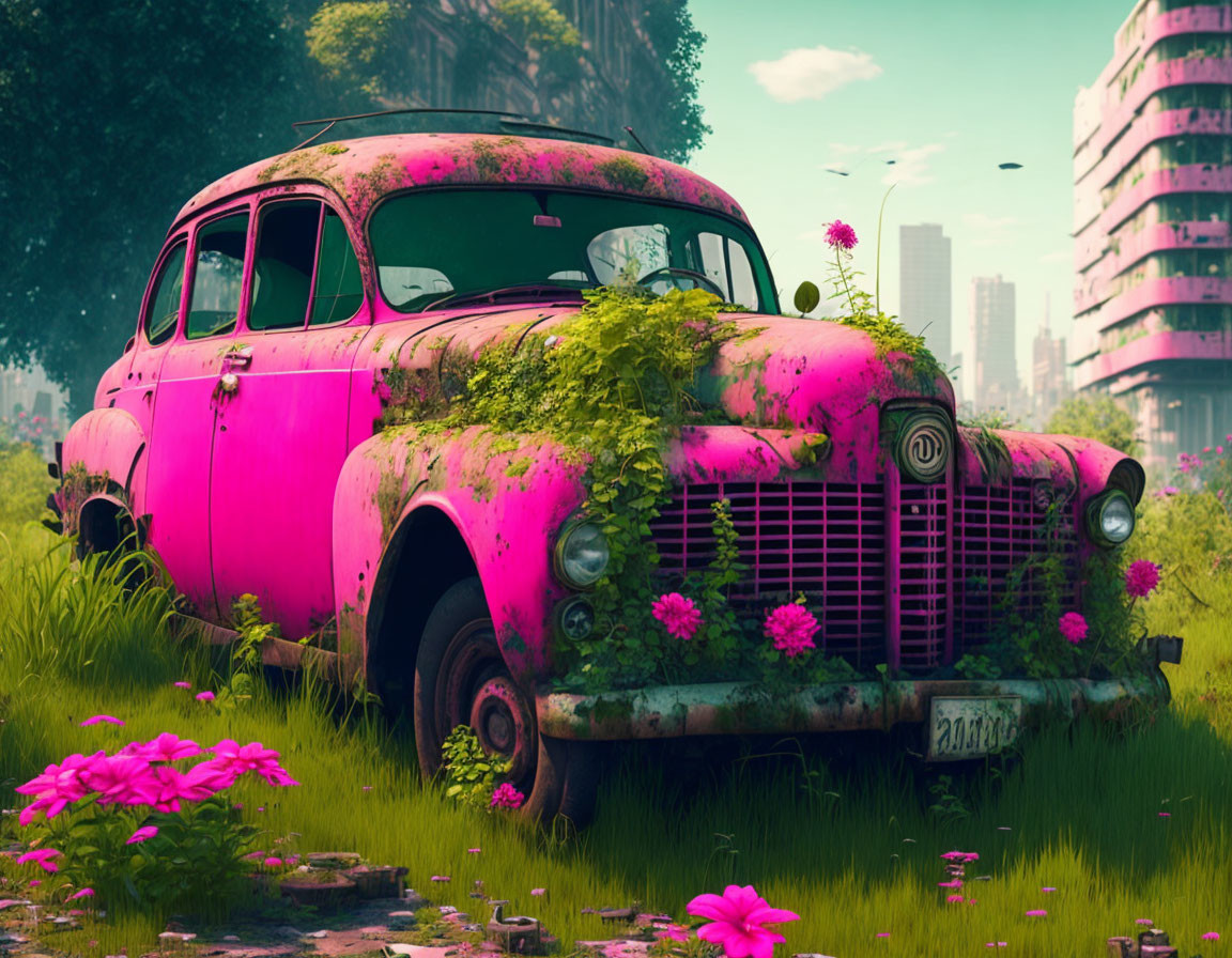 Old Pink Car
