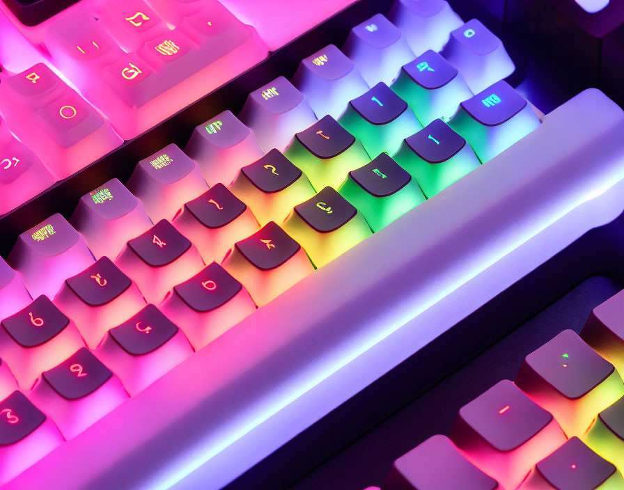 Mechanical Keyboard with RGB Backlighting and Colorful Spectrum Keys